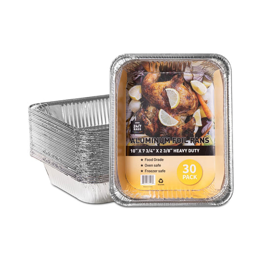 Aluminum Container, 12.6"x10.24"x2.56", No Lids- 30 Count