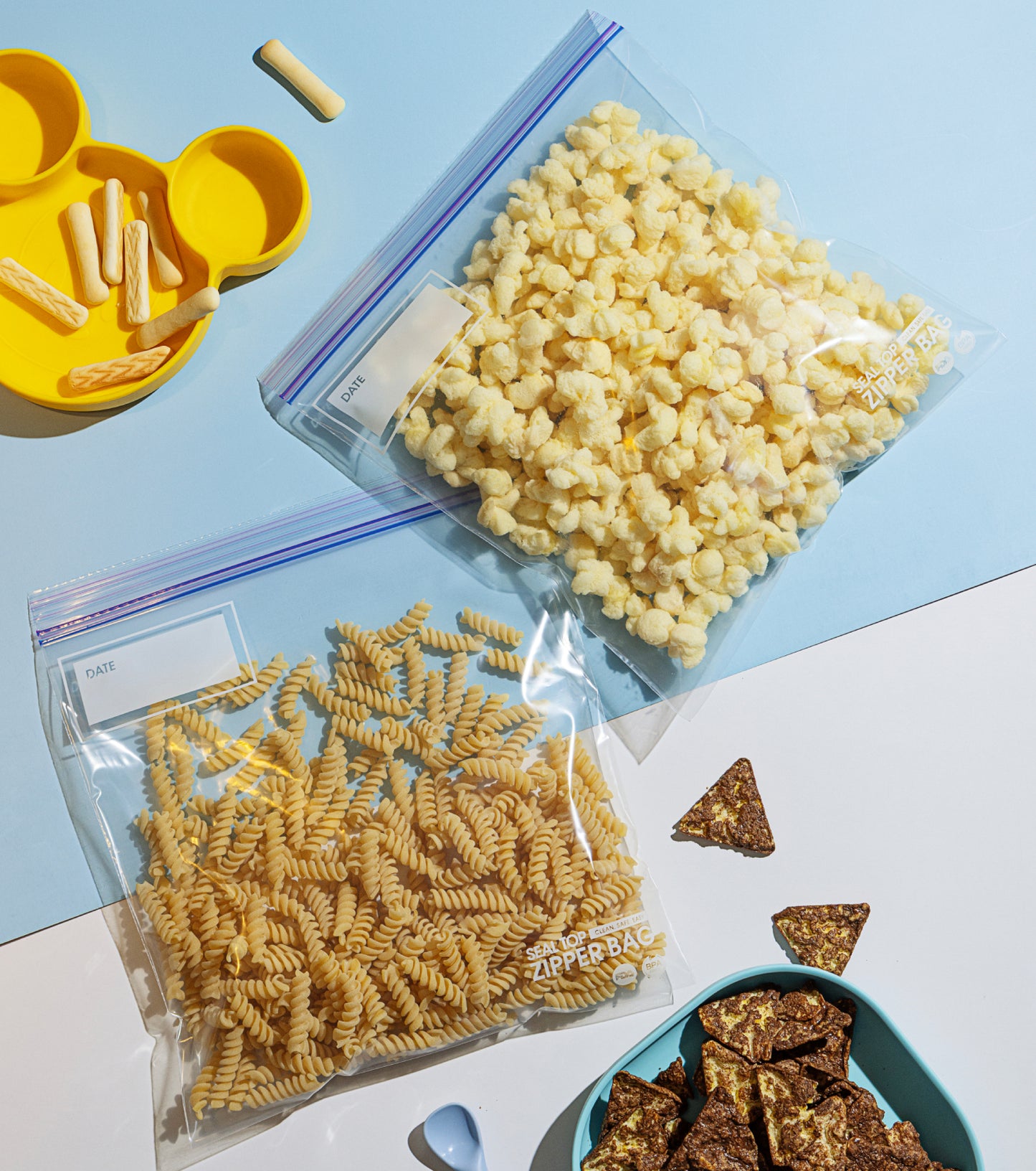 Freezer and Regular Double Zip Storage Bags, 50 Quart / 30 Gallon Each Style