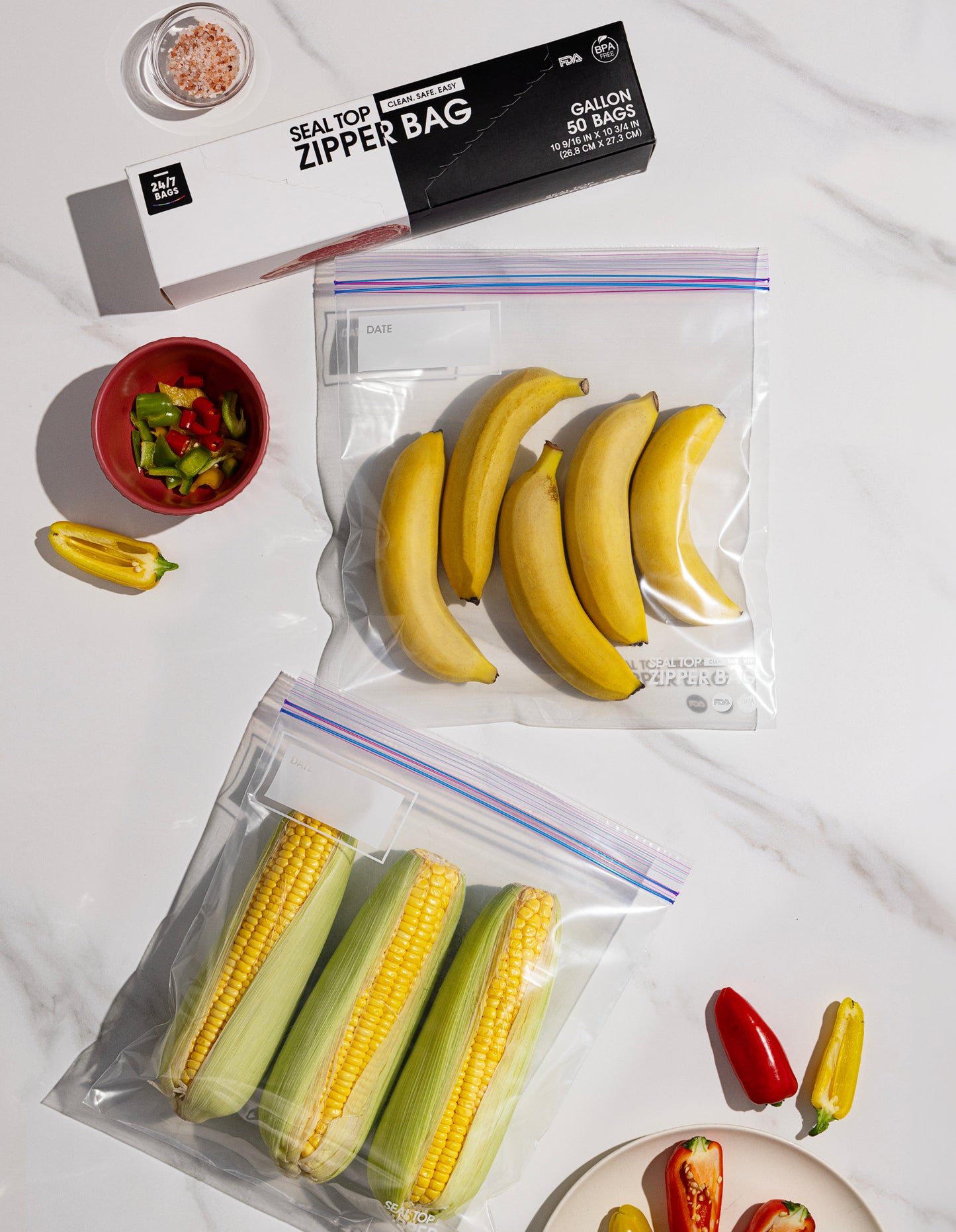 Variety Zip-Lock Food Storage Bags, All Sizes / 275 Count