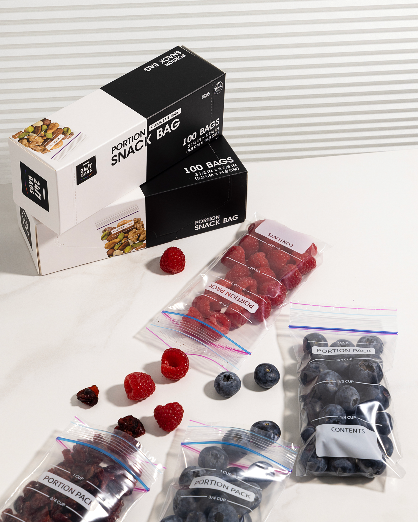 Zip-Lock Portion Snack Bag For Macros / 100 Count