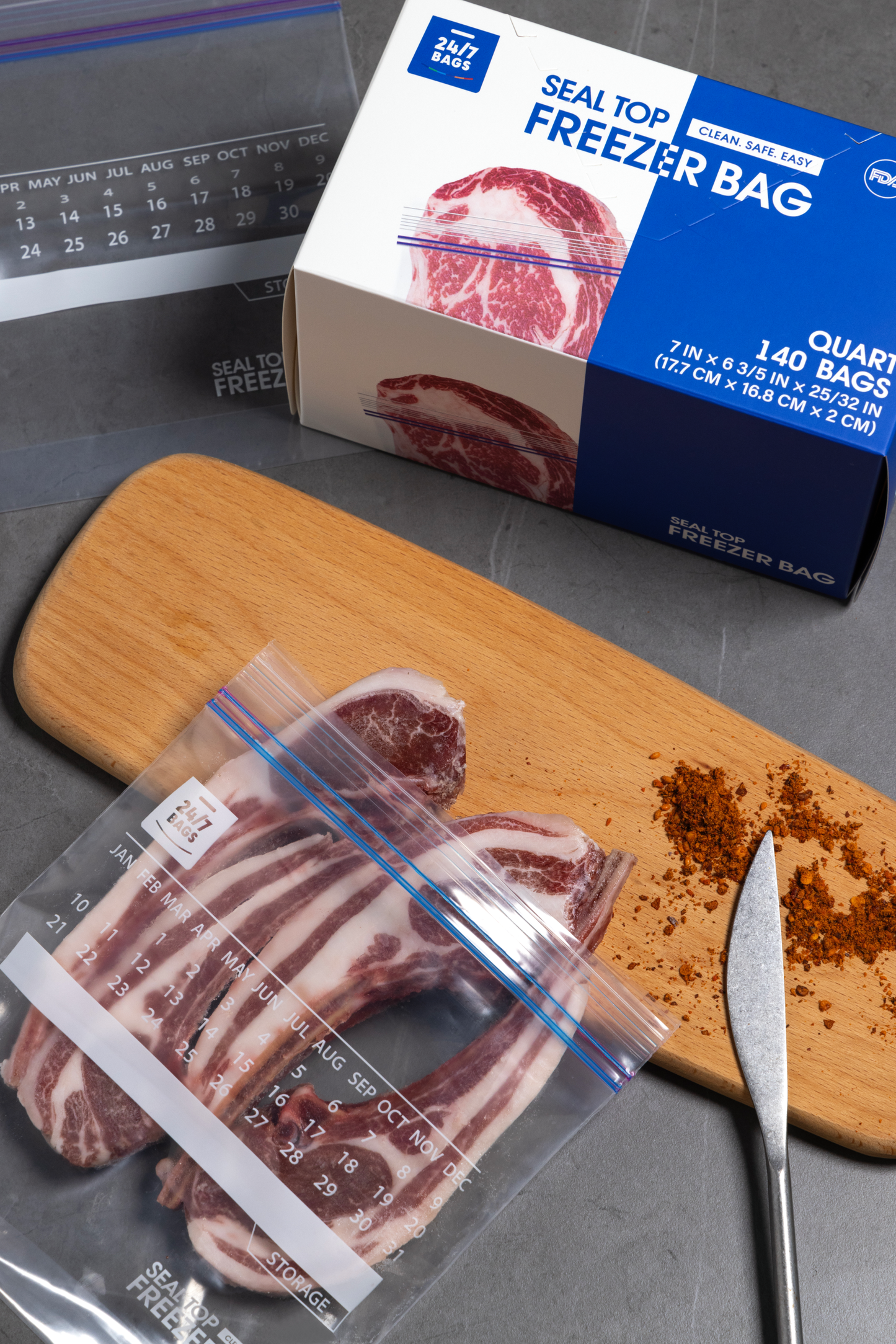 Single Zip Freezer Food Storage Bags, Snack/ 300 Count, Expandable Bottom and Writeable Calendar