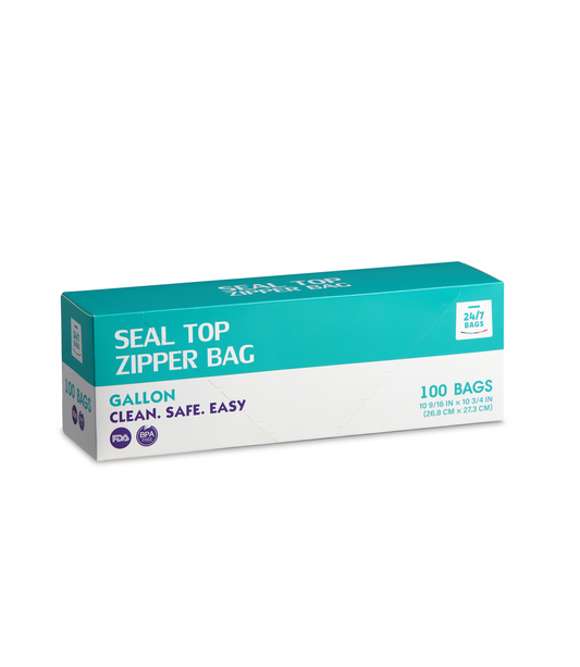 Seal Top Gallon Storage Bag, Single Seal- L/100