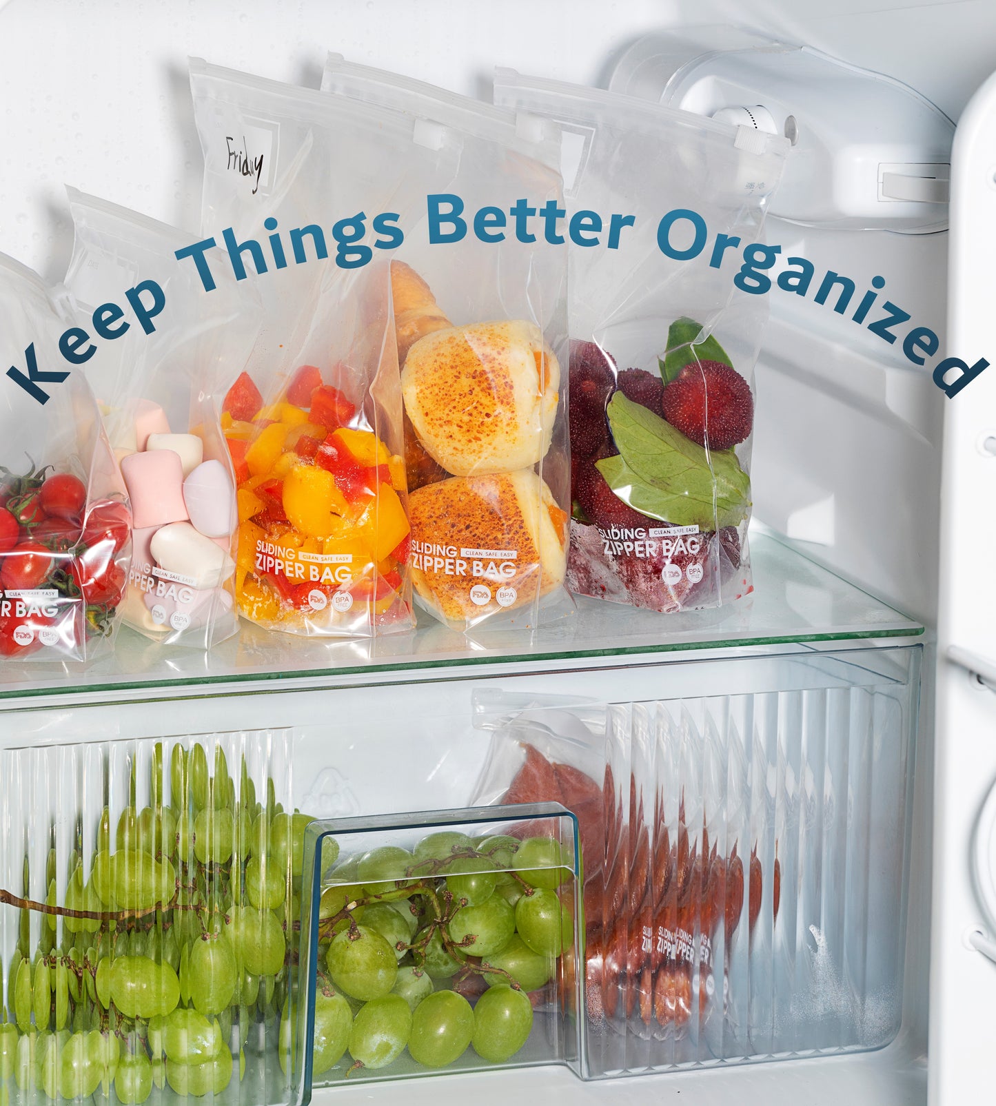 Slider Quart Food Storage Bags with Expandable Bottom Value Box- M/500 Count