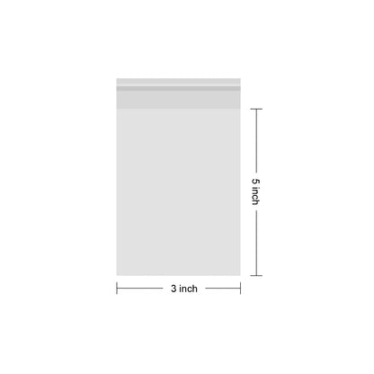 3" x 5" Self Sealing Clear Cellophane Bags With Adhesive Strip / 200 Count