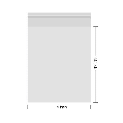 9" x 12" Self Sealing Clear Cellophane Bags With Adhesive Strip / 200 Count
