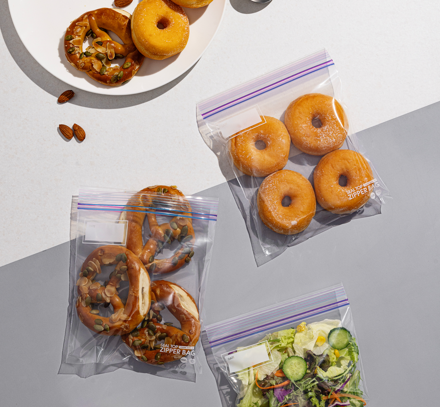 Double Zipper Quart Food Storage Bags with Write-On Rectangle- M/500 Count