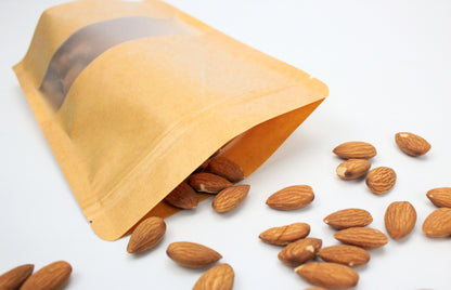 Kraft Resealable Stand Up Pouch Bags With Clear Window (5.5" x 7.8") / 200 Count