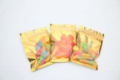 4" x 5" Resealable Mylar Bags,  Orange Back / Silver Inside With Clear Window / 300 Count