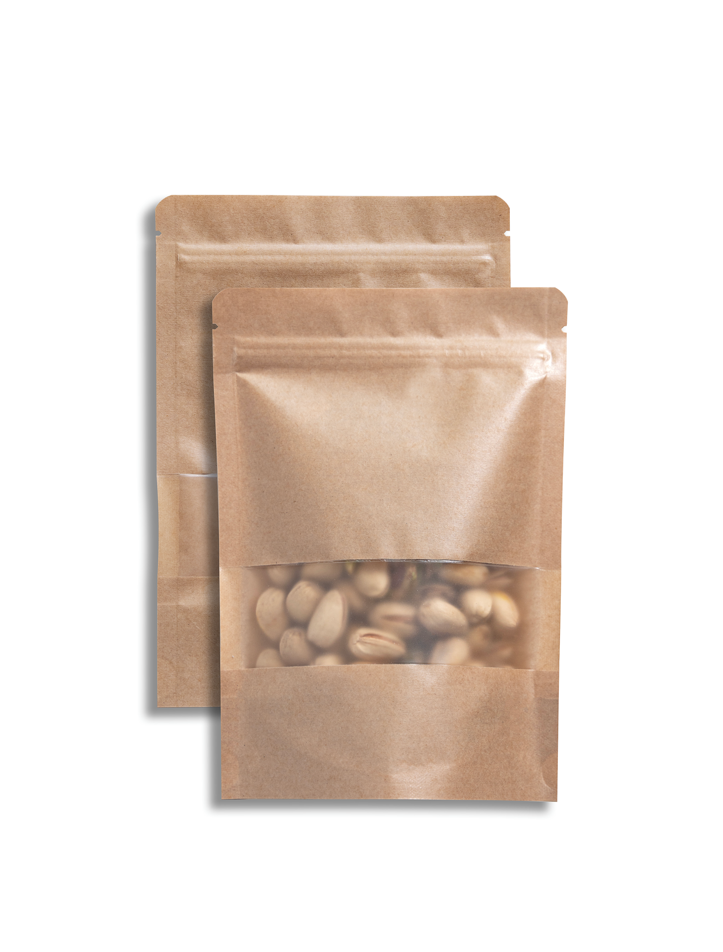 Kraft Resealable Stand Up Pouch Bags With Clear Window (5.5" x 7.8")- 200 Count