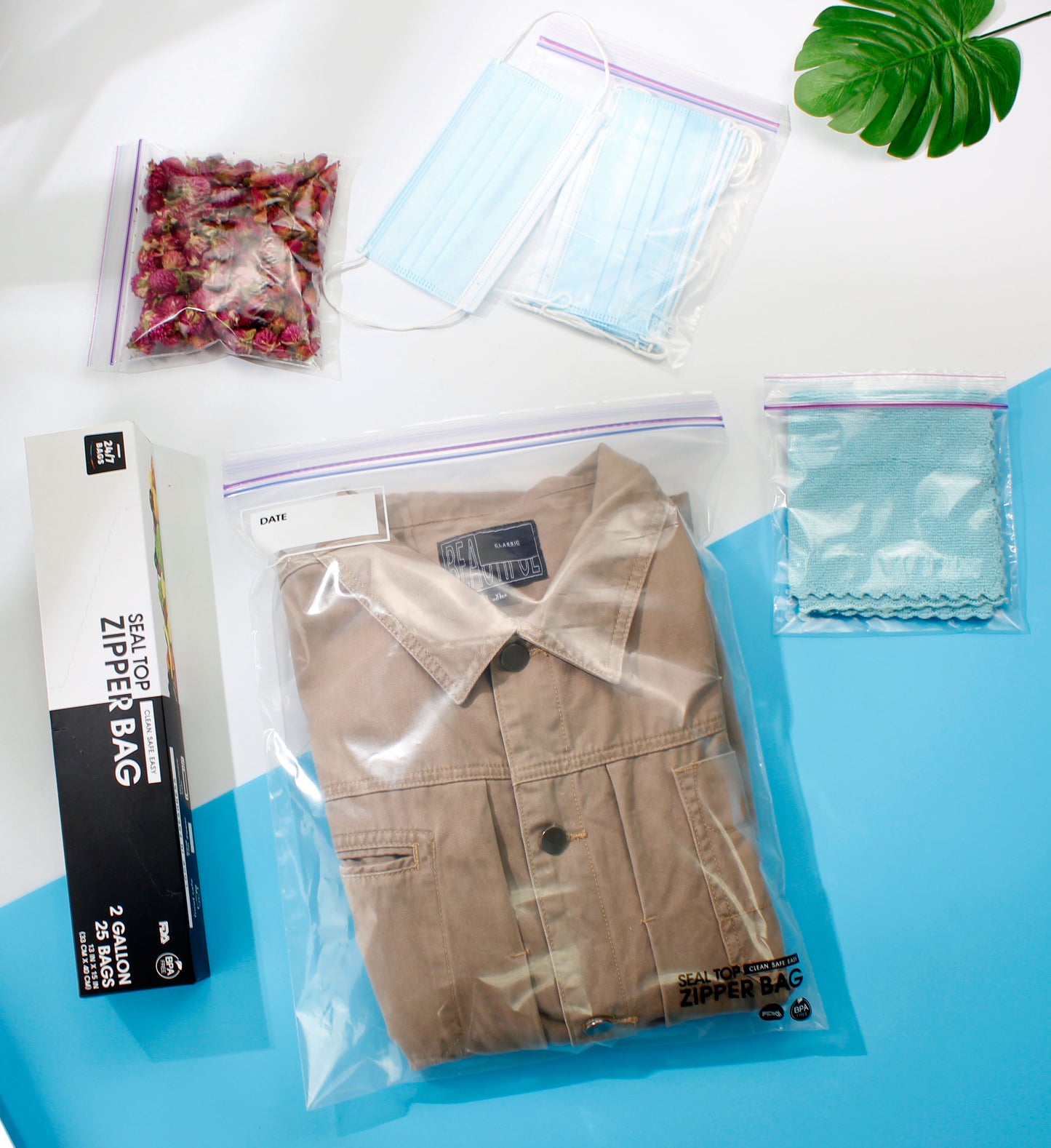 Double Zipper Seal Storage Bags, Gallon / Large 200 Count