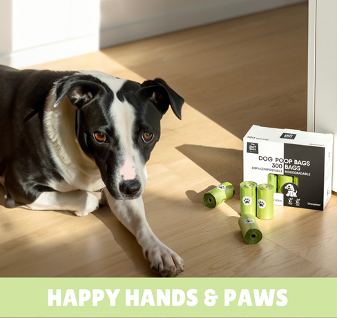 100% Certified Compostable Dog Poop Bags, Non Scented /  20 Rolls of 15 Bags