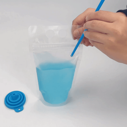 16 Oz Drink Pouches with Straw Hole / 100 Count