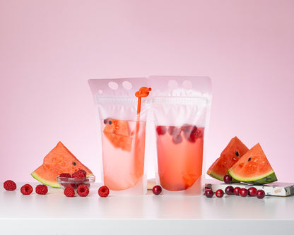 16 Oz Drink Pouches with Straw Hole / 100 Count