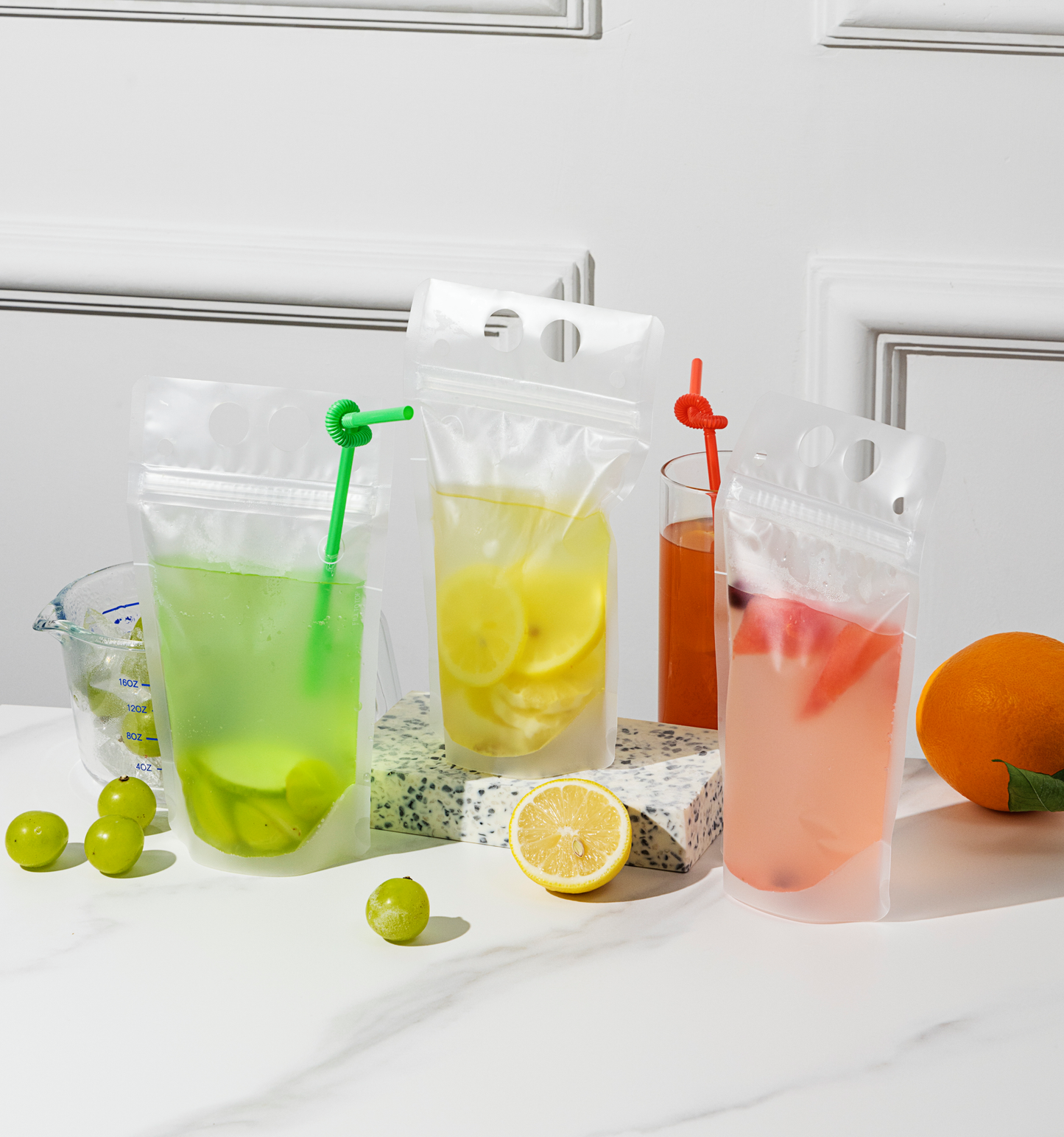 16 Oz Drink Pouches with Straw Hole / 100 Count