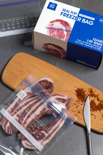 Single Zip Freezer Food Storage Bags, Snack/ 300 Count, Expandable Bottom and Writeable Calendar