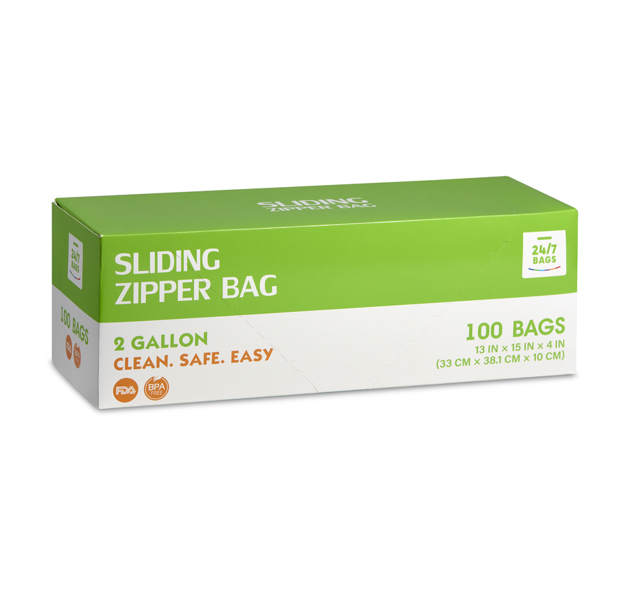 Slider 2 Gallon Food Storage Bags with Expandable Bottom- XL/100 Count
