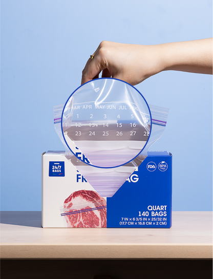 Single Zip Freezer Food Storage Bags, Snack/ 300 Count, Expandable Bottom and Writeable Calendar
