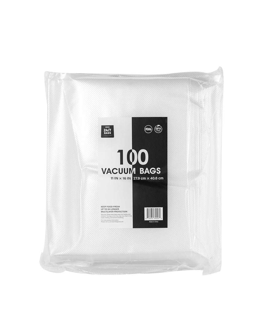 Gallon 11"x16" Vacuum Seal Precut Bags, Heavy Duty, Freezer Safe / 100 Count