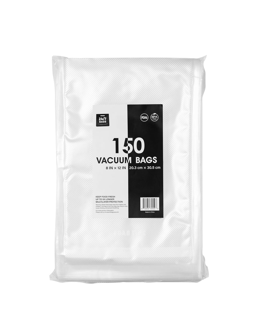 Quart 8"x12" Vacuum Seal Precut Bags, Heavy Duty, Freezer Safe / 150 Count