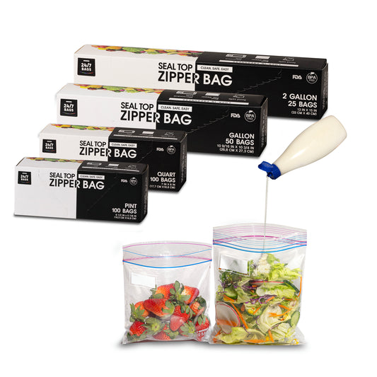 Variety Zip-Lock Food Storage Bags, All Sizes / 275 Count