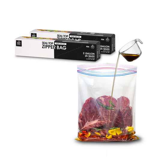Double Zipper Seal Storage Bags, 2 Gallon / X-Large 50 Count