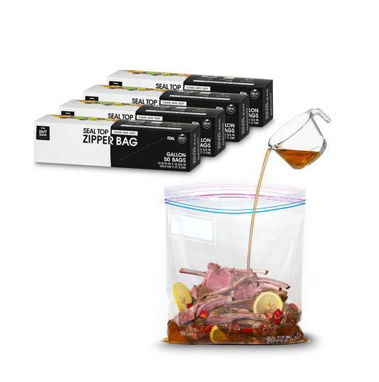 Double Zipper Seal Storage Bags, Gallon / Large 200 Count
