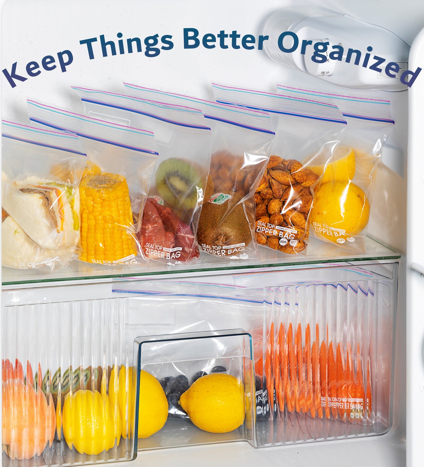 Double Zipper Gallon Food Storage Bags with Write-On Rectangle- L/250 Count