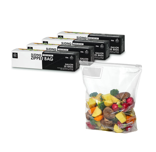 Slider Stand Up Food Storage Bags, Gallon L- 800 Count (8 Units of 100)